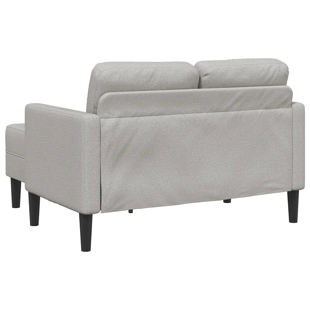 vidaXL Divano 2 Posti con Chaise a L Grigio Nuvola 125 cm in Tessuto