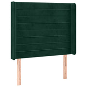 Testiera | Testata ad Orecchio Verde Scuro 103x16x118/128cm in Velluto