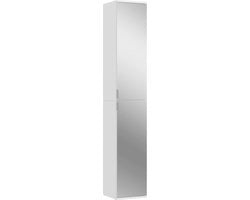 Cassettiere Alta - Cassettiera - Armadio Sottile - Materiale Legno - Finitura Liscia Bianca - 30cm x 193cm x 34cm
