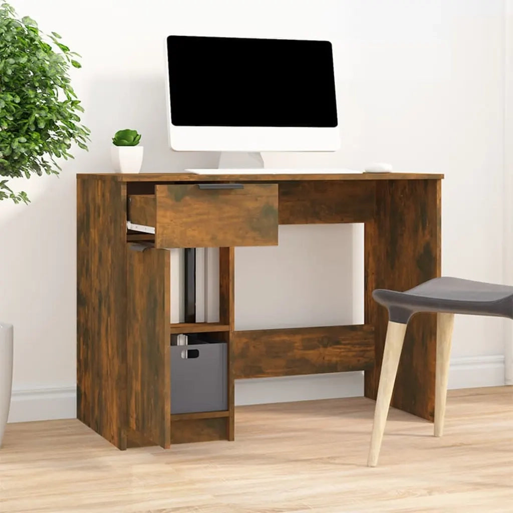 Scrivania Rovere Fumo 100x50x75 cm in Legno Multistrato cod mxl 69514