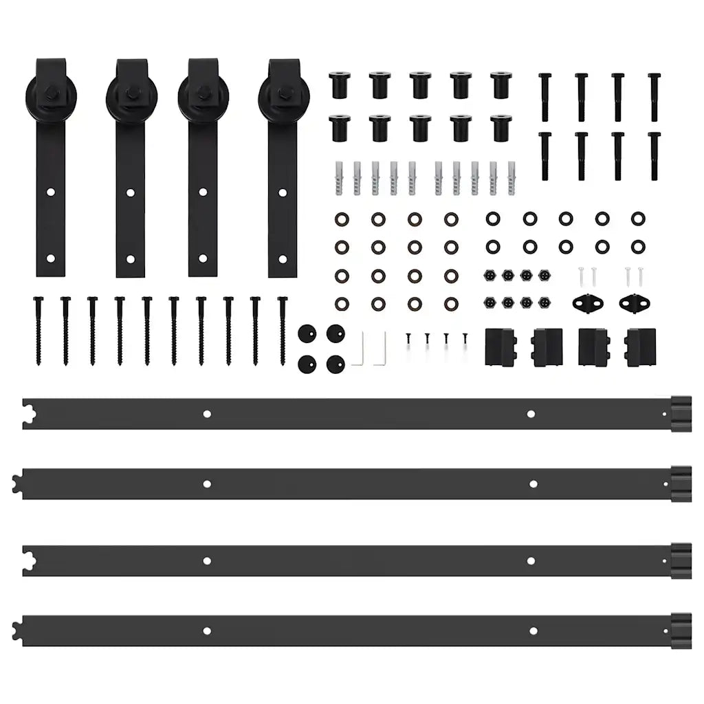 Kit di Binari per Porte Scorrevoli 427 cm Acciaio Nero CFW5252930
