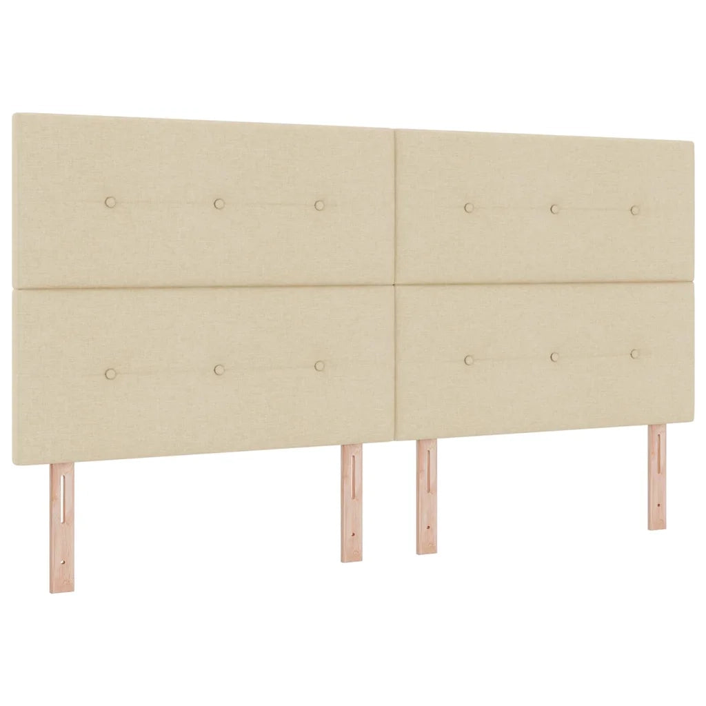 Letto a Sorgente LED con materasso Crema 200 x 200 cm Tessuto