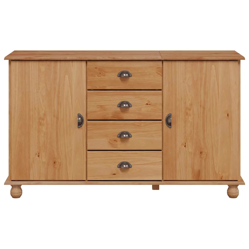 Credenza-Buffet-Armadio da cucina ASKIM 133,5 x 40 x 79 cm Legno di pino massello 686263