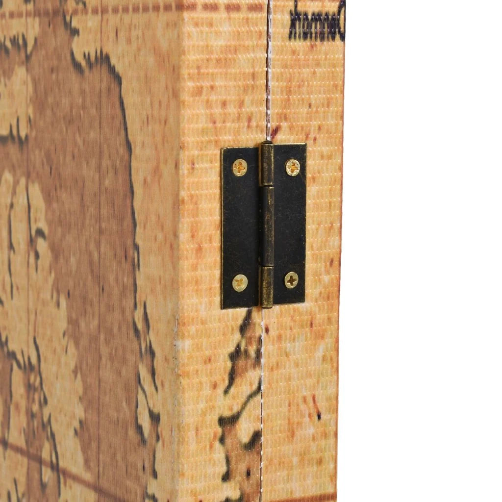 Paravento pieghevole divisorio mobile decorativo 228 cm design mappa del mondo giallo 0802041/2