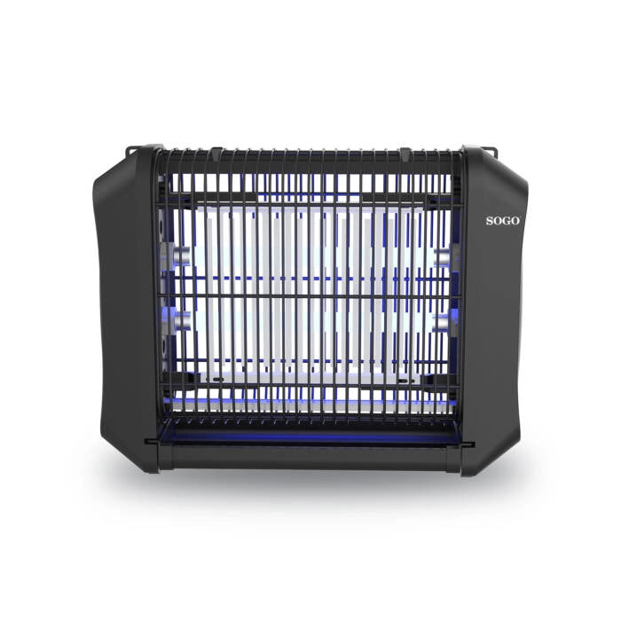 Lampada antizanzare elettrica UV LED 60m², griglia alta tensione 1600-1800V con vassoio estraibile - Sogo