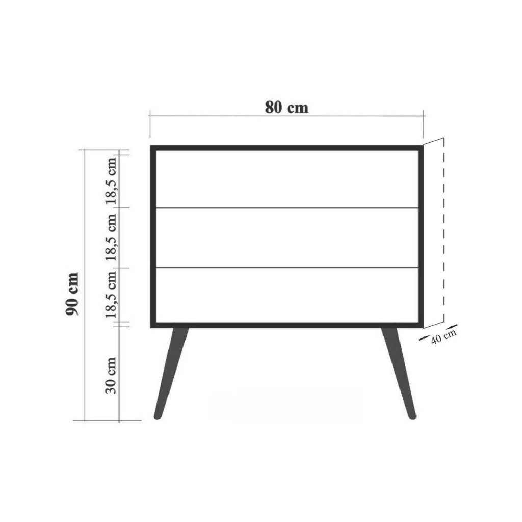 Cassettiera Apricale, Settimino multiuso, Comò camera da letto, Mobile con cassetti, 80x40h89 cm, Multicolore