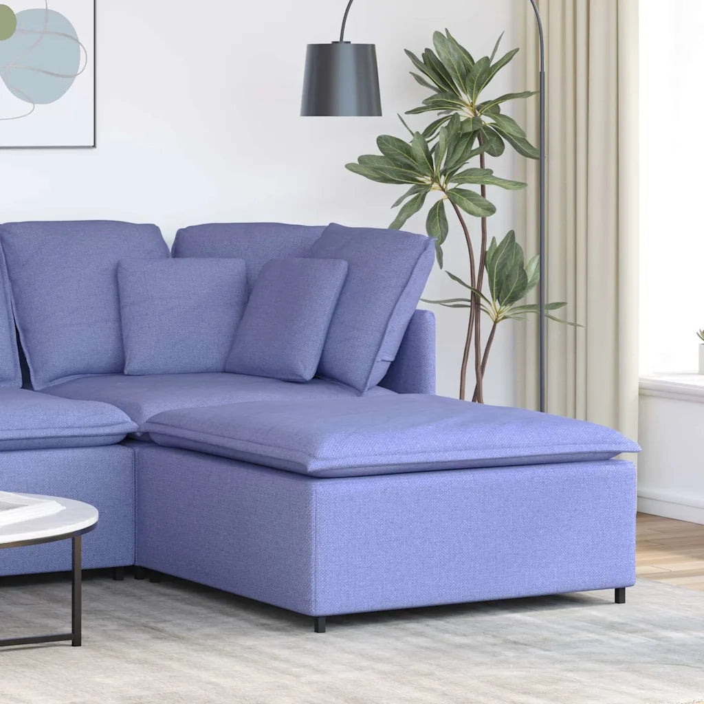 Divano Modulare Poggiapiedi Modulo Jeans Blu 100x100x48 cm
