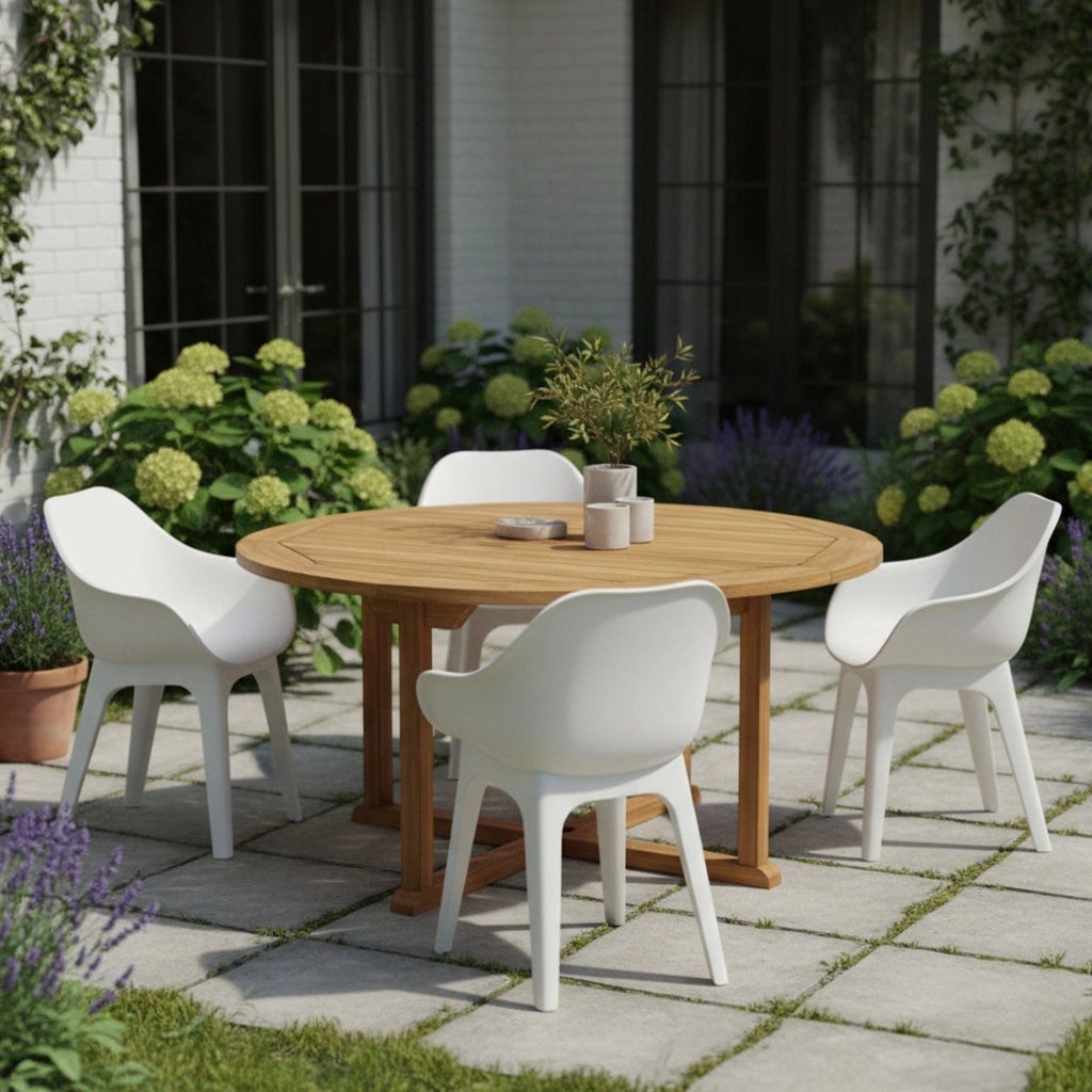 Beachfield, Sedia da Esterno 4 Sedie Made in Italy, Bianco