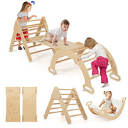 Set 3 giocattoli da arrampicata con triangolo arco salita e cuscino imbottito, Set di arrampicata Naturale-Arrampicate e scivoli
