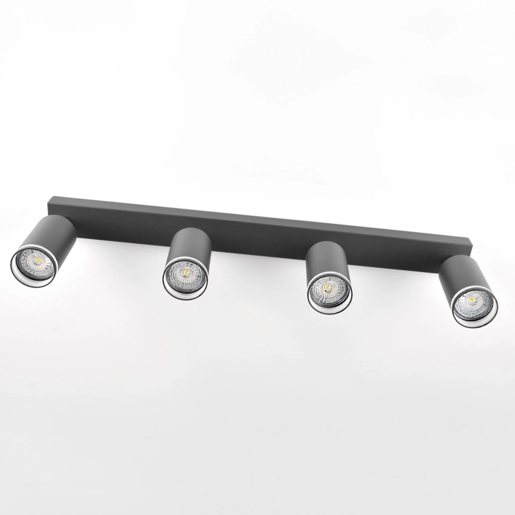 Faretto barra soffitto 4xGU10 nero alluminio Polux PARIS