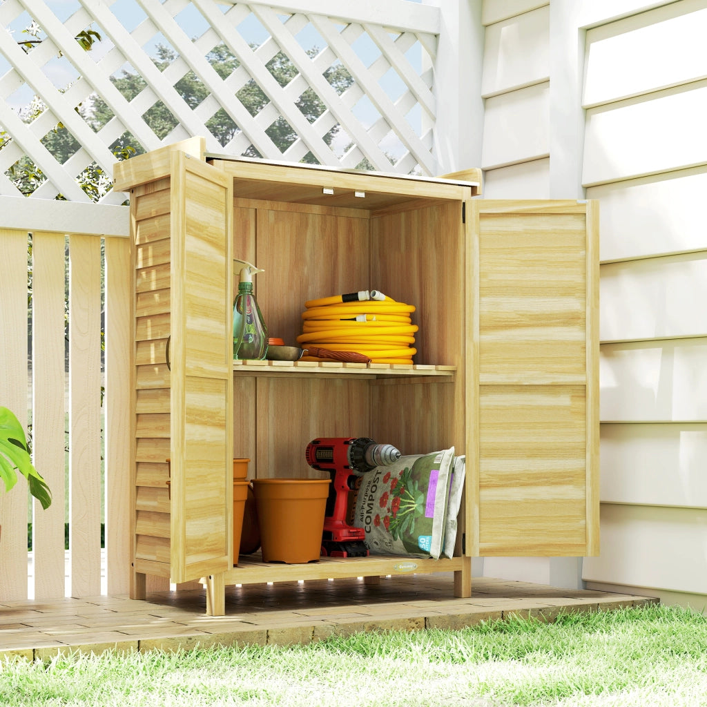 Armadio da giardino in legno ¨C zephmum ¨C 71.5x39x95cm naturale