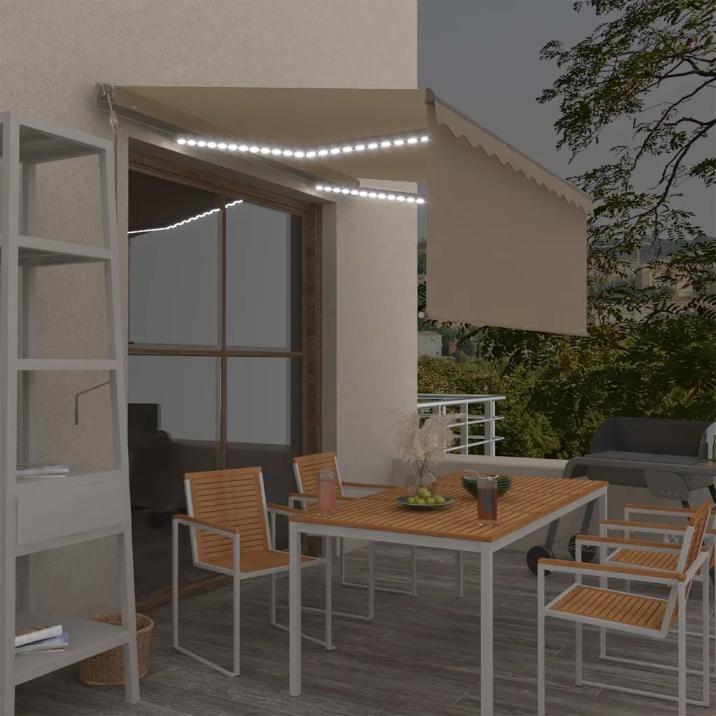 Tenda Automatica con Parasole LED e Sensore Vento 3x2,5m Crema   cod mxl 57614