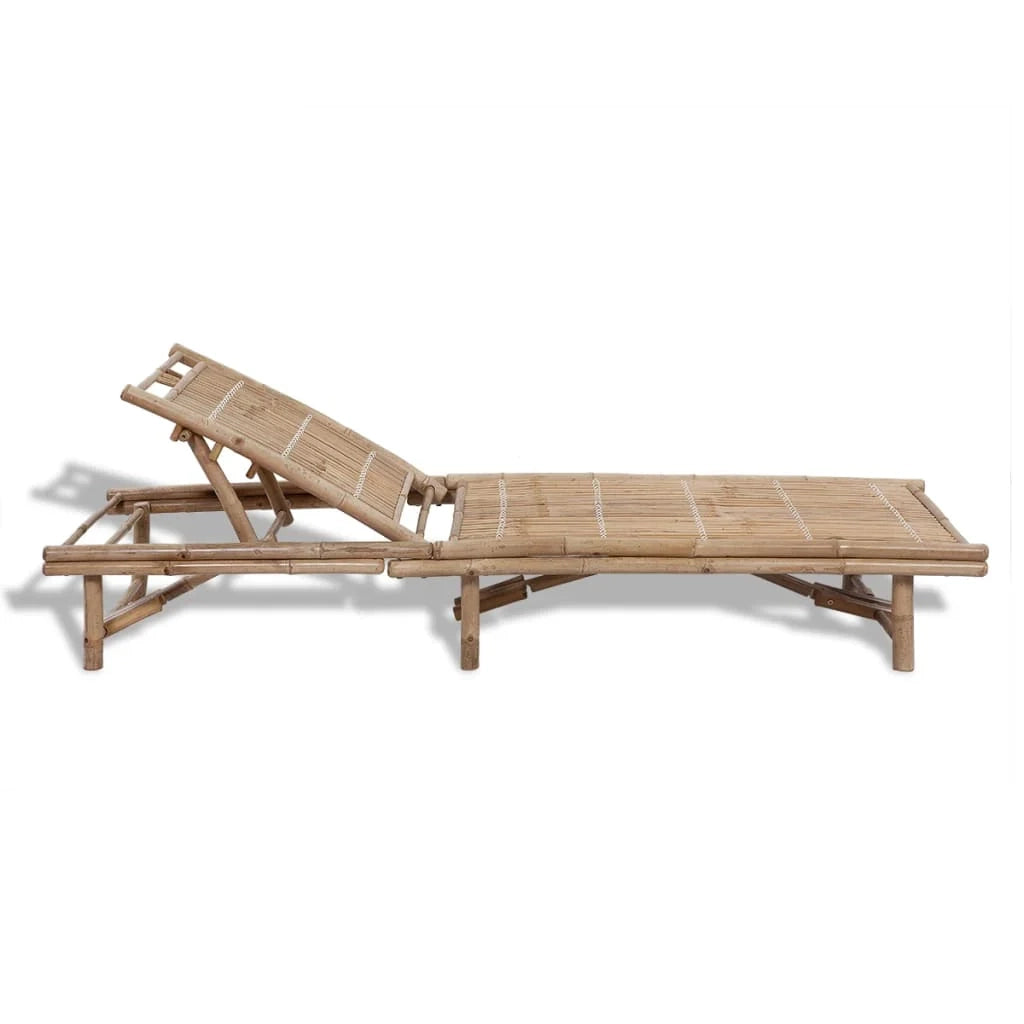 Lettino prendisole sedia a sdraio lettino prendisole letto da giardino patio mobili da esterno bambù 02_0012698