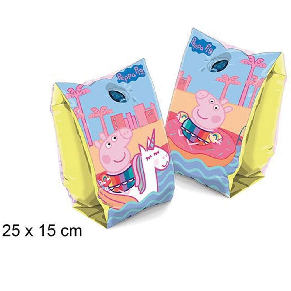 Trade Shop - Braccioli Gonfiabili Peppa Pig Mare Piscina Nuoto Per Bambini Manicotti 25x15cm -