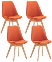 Set 4 Sedie Pranzo Linares arancione,Tessuto