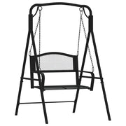 Panca da Giardino | Dondolo 124 cm in Acciaio Nero