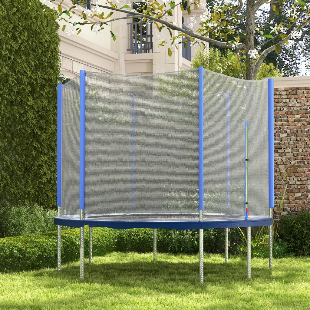 Reti di sicurezza per trampolino ? 244 cm ¨C Zephmum ¨C Grigio con 6 montanti e porta con zip