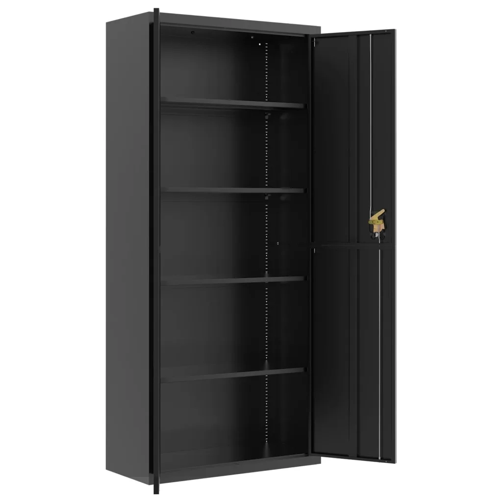 Armadio Classificatore Nero 90x40x200 cm in Acciaio 339762