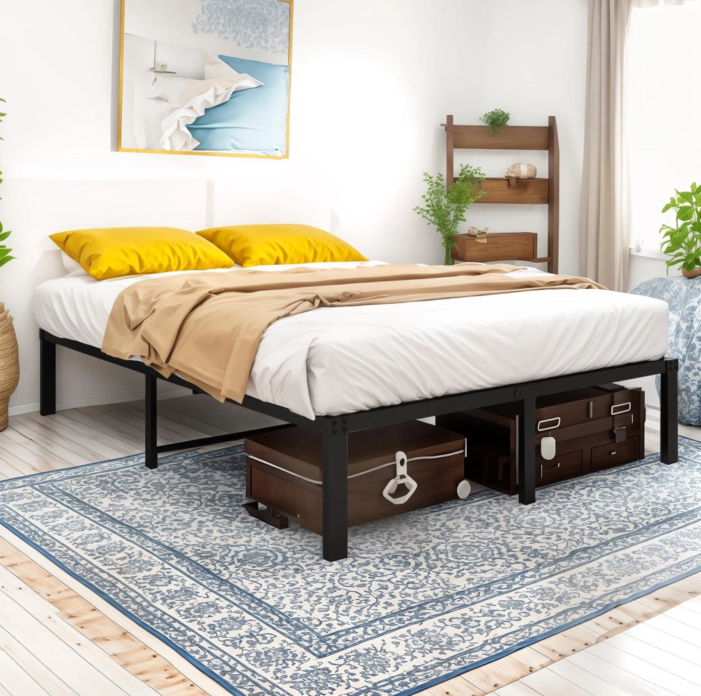 Struttura letto matrimoniale 140x200 cm in metallo con spazio salvaspazio