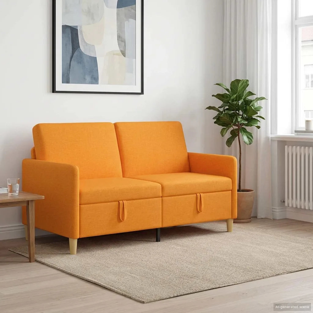 Divano con Storage Giallo Scuro 152 x 78 x 87 cm Poliestere 42036928