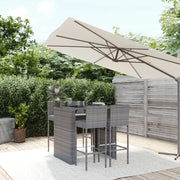 Set Bar da Giardino 5 pz con Cuscini in Polyrattan Grigio 3187626