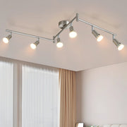 ZMH Faretto da soffitto acciaio inox 6 luci GU10 rotanti 330° moderni per camera letto senza lampadina