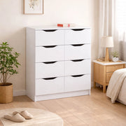 Ponzone, Cassettiera 8 Cassetti, 80x40x91h cm Bianco