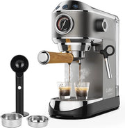 Macchina per Espresso 20 Bar – Caffettiera Semiautomatica con Spremutrice per Latte – Argento – Espresso, Cappuccino & Latte
