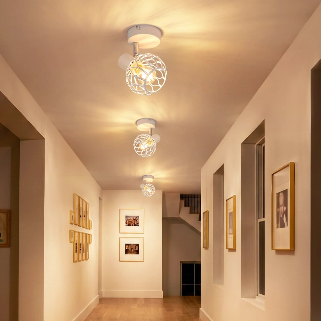 ZMH Faretto da soffitto 1 Luce Bianco E14 Metall Orientabile 350¡ã per Corridoio Cucina Camera Senza Lampadina