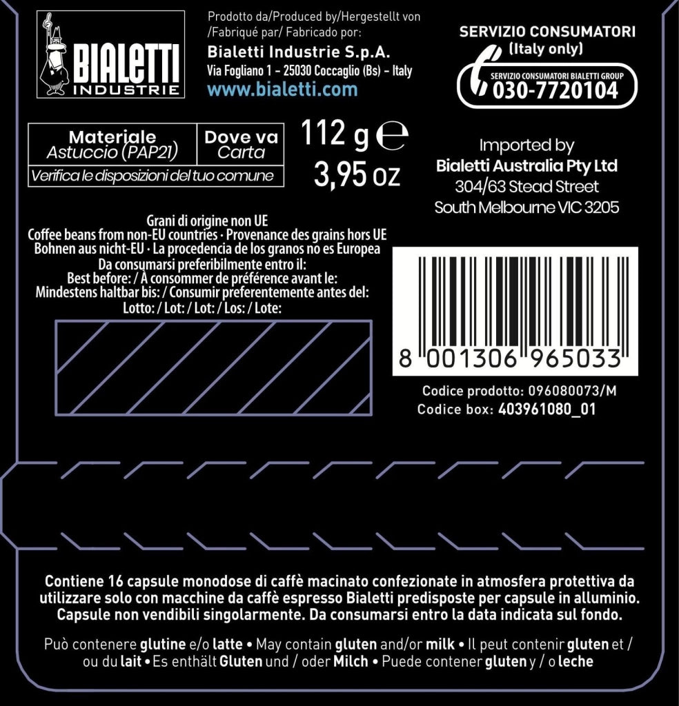 Bialetti Napoli Capsule caffè Tostatura scura 16 pz