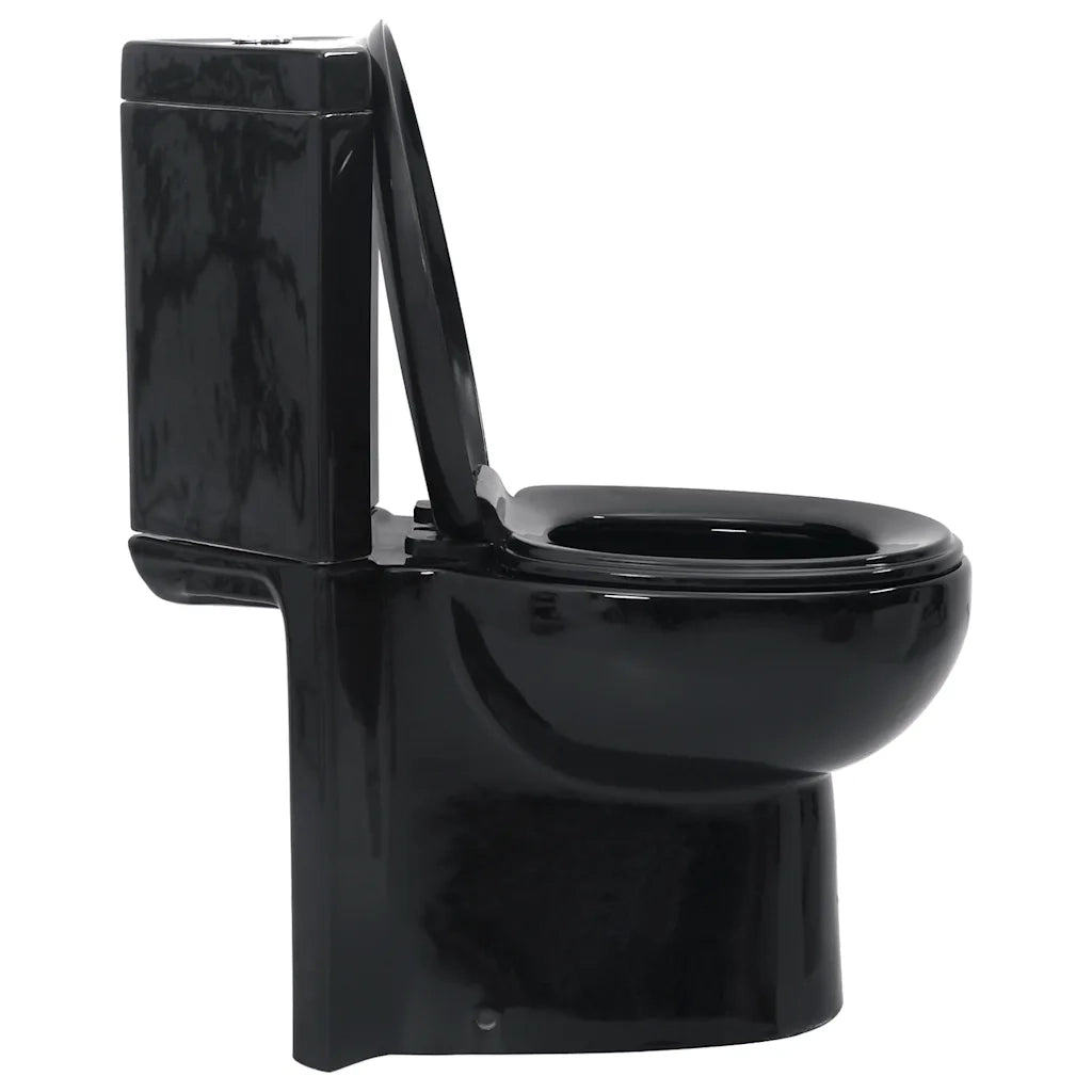 Vaso WC in Ceramica da Bagno ad Angolo Nero 141134