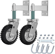 Hoko hekwerkwiel 15CM*2 per tubo metallico Carico massimo singolo 225KG Ruote pesanti a molla con viti e chiave girevole a 360 gradi