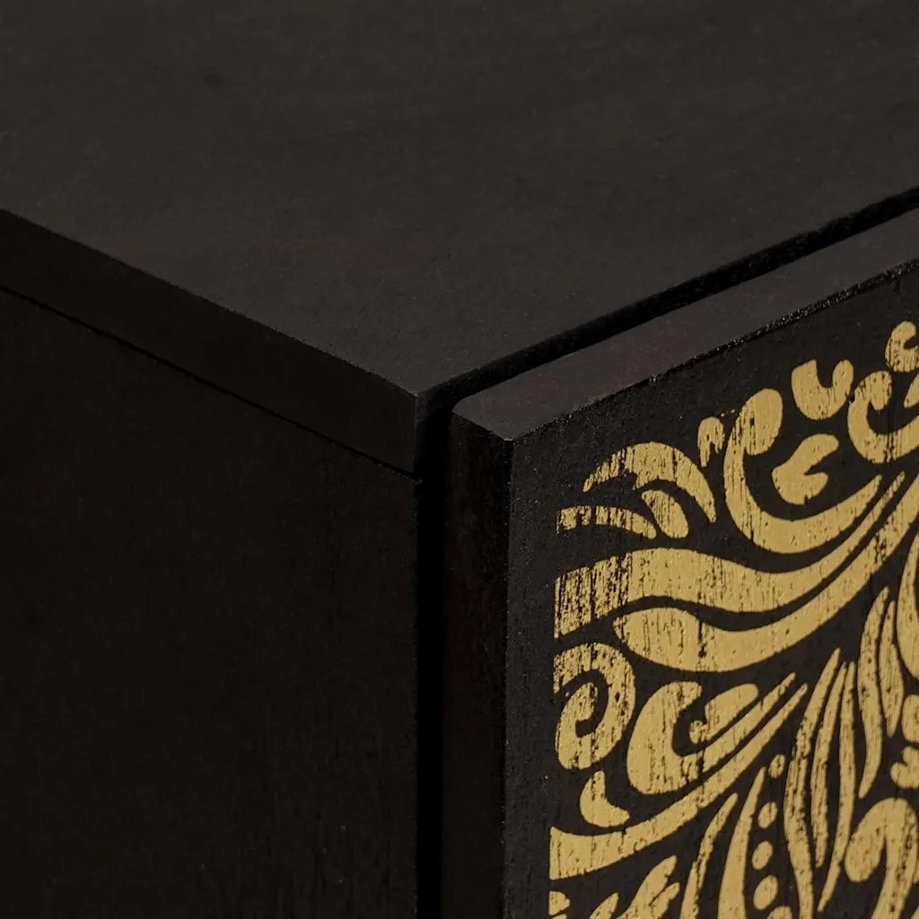 Credenza con porta-Buffet-Armadio da cucina Nero 40 x 33 x 75 cm Legno di mango massello