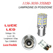 LAMPADINA CANBUS LUCE FREDDA 35 LED AUTO 1156 3030 12V INDICATORE DIREZIONE CA87