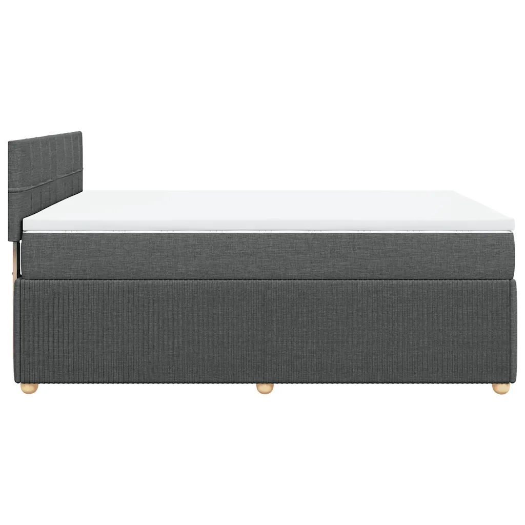 Giroletto a Molle con Materasso Grigio Scuro 140x200cm Tessuto