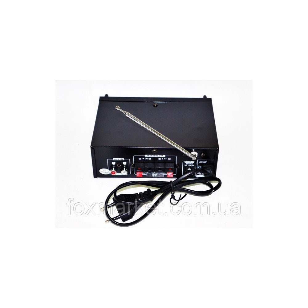 Trade Shop - Amplificatore Audio 12v 220v Usb Sd 2 Microfoni Mp3 Fm Casa Auto Karaoke Bt188a -