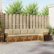 Set divano sezionale con cuscino 6 pcs Naturale e Beige 3374903
