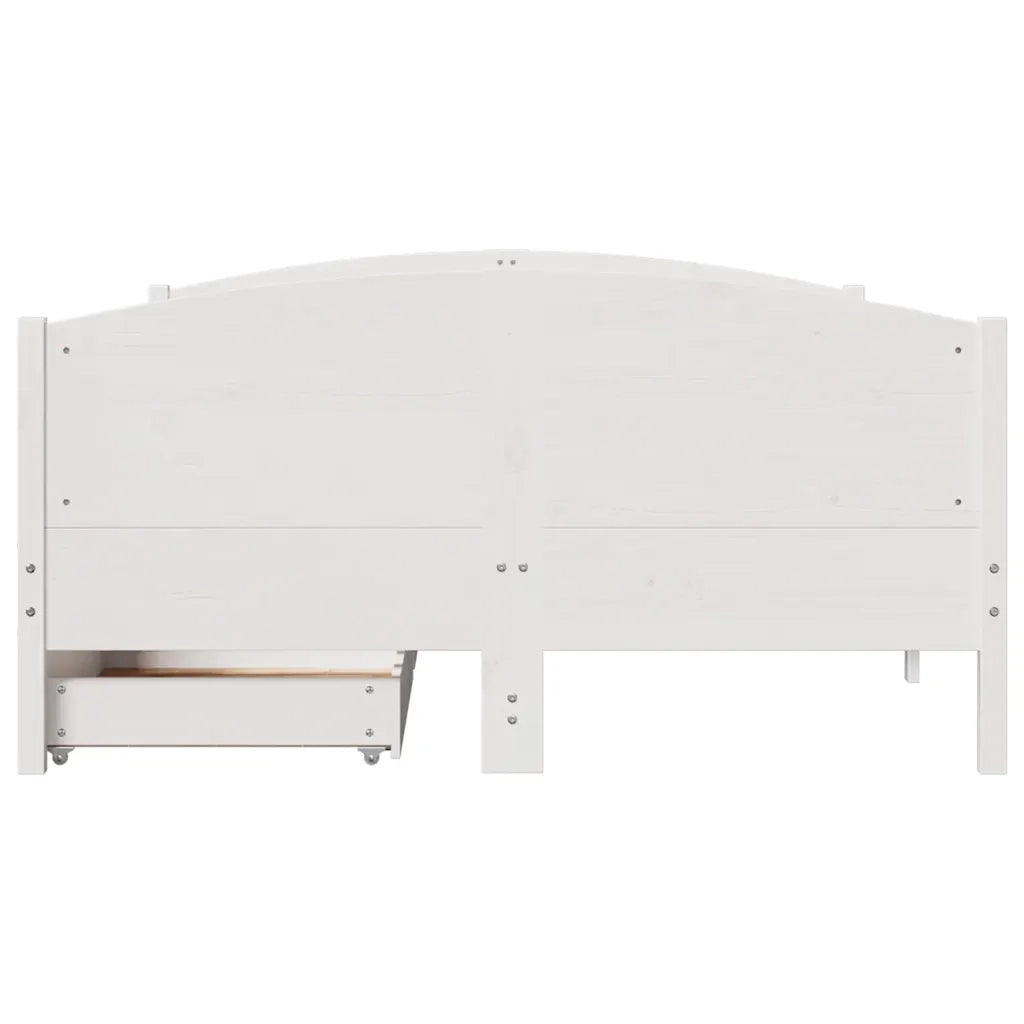 Letto senza Materasso Bianco 120x190 cm Legno Massello di Pino 3301801