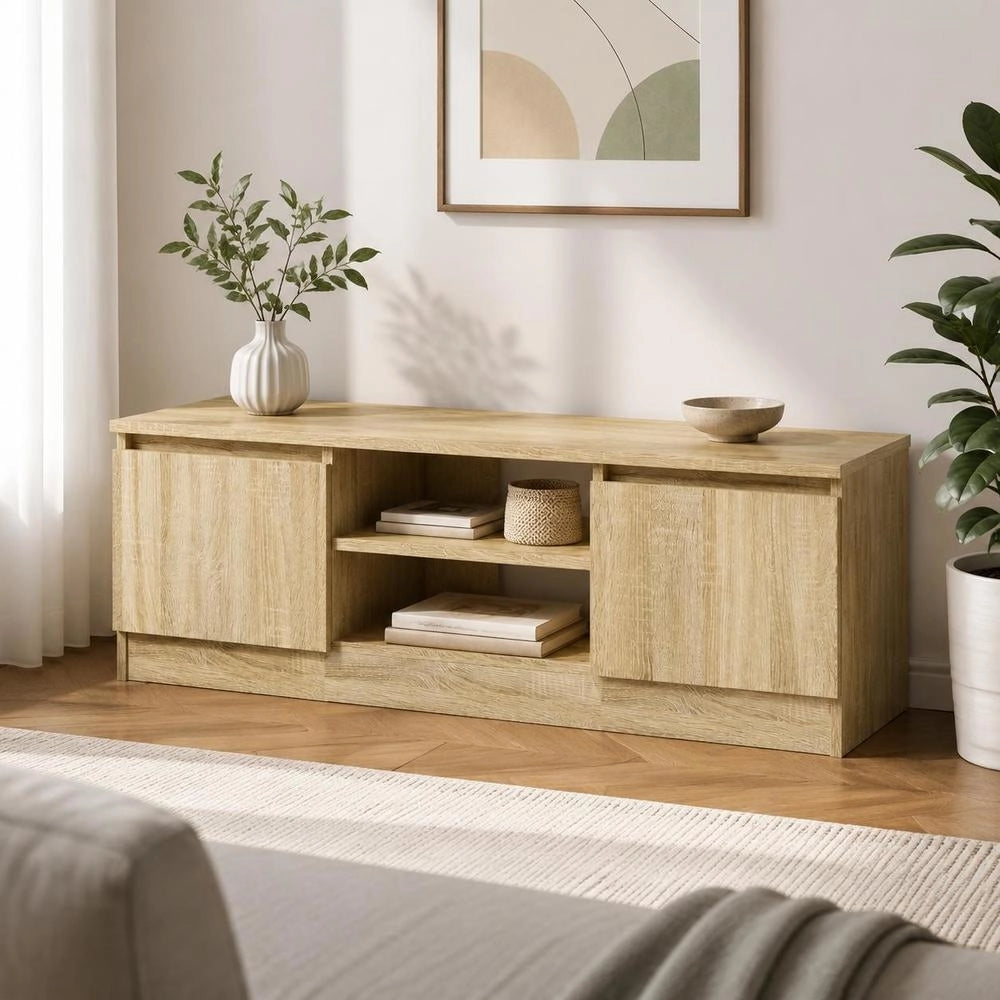 TV Cabinet With Door Sonoma Oak 102x30x36 Cm