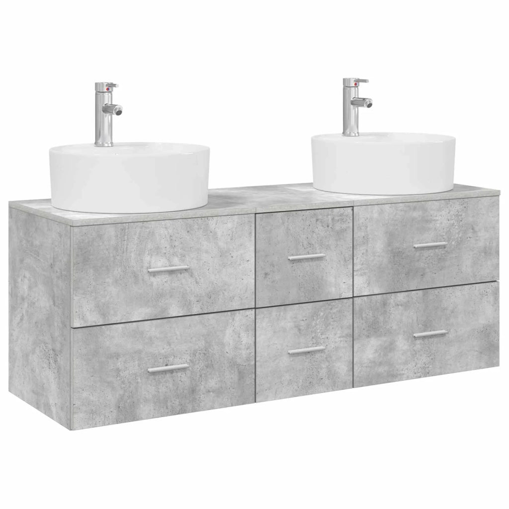 Set di mobili per il bagno 3 pz Grigio Cemento 3405886