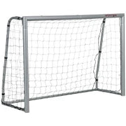 Porta da Calcio Grigia 180x120x60 cm con Viti e Picchetti inclusi, in PE e Metallo