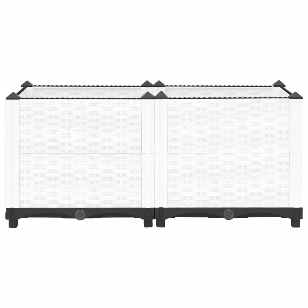 Fioriera rialzata per piante fiori terrazza giardino 80 x 40 x 38 cm polipropilene bianco 02_0039239