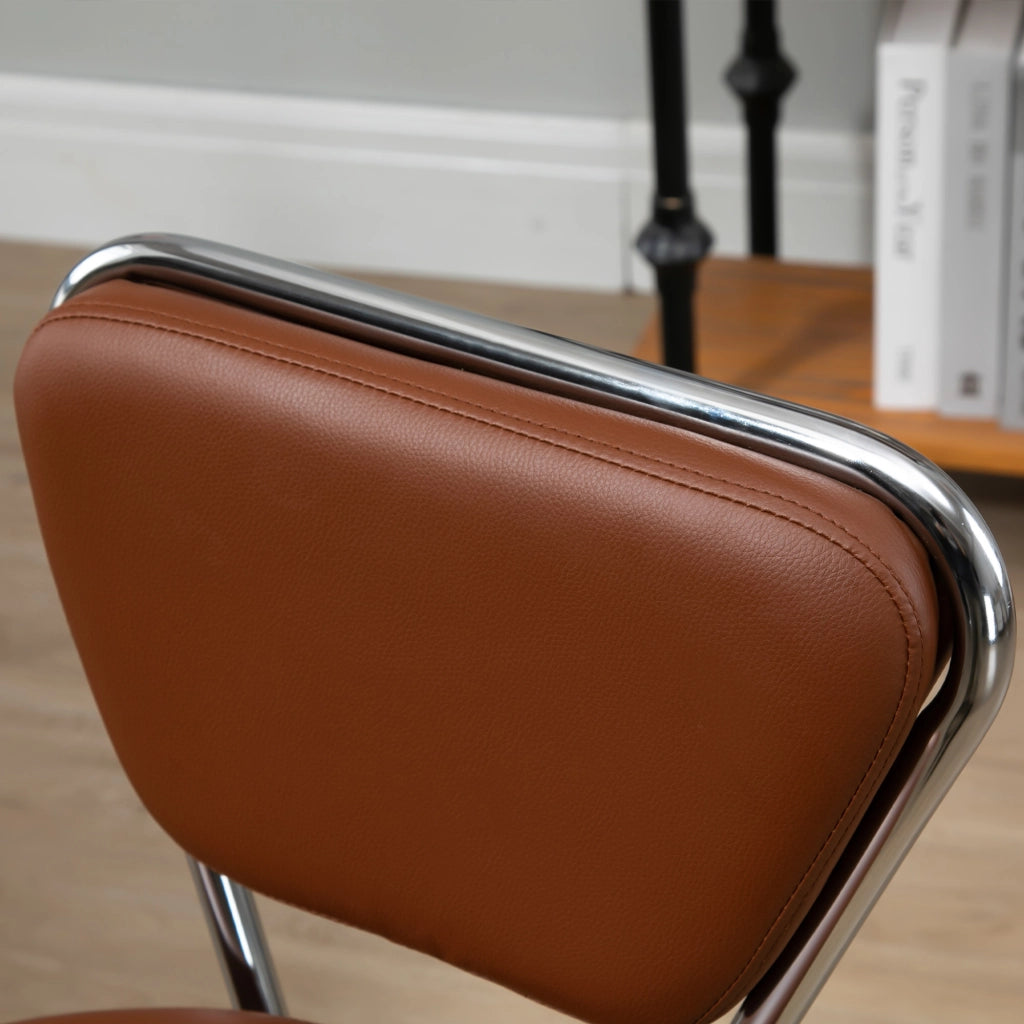 Sgabello girevole 360¡ã ¨C Xylo ¨C marrone, altezza regolabile 49-64 cm, rivestimento similpelle