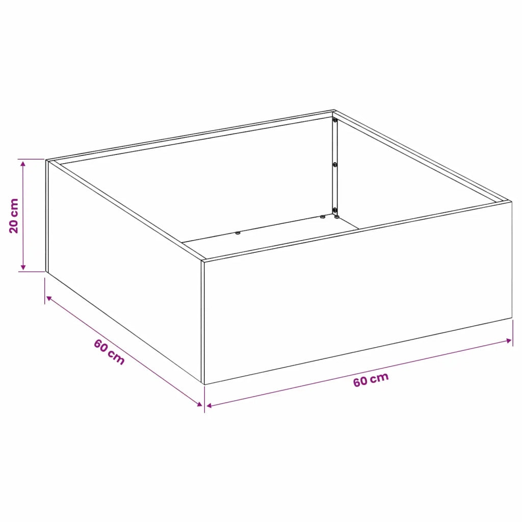 Vaso da giardino 2 pz Antracite 60 x 60 x 20 cm 8004999