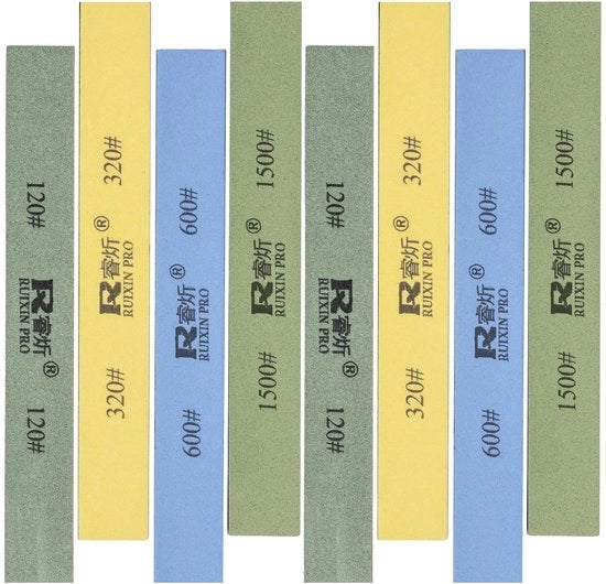 Set di pietra abrasiva da 8 pezzi per affilatrice a angolo fisso Pietre abrasivi professionali 120#, 320#, 600#, 1500#