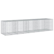 Gabbione recinto a gabbia muro di contenimento con coperchio 450 x 100 x 100 cm ferro zincato argento 02_0040167
