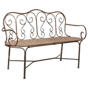 Panchina in metallo 146,69x55,25x45,09/89,54h cm marrone
