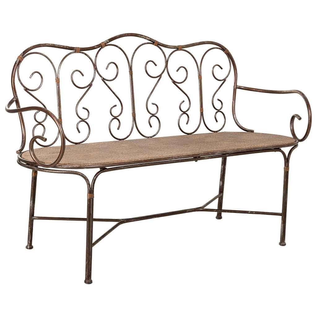 Panchina in metallo 146,69x55,25x45,09/89,54h cm marrone
