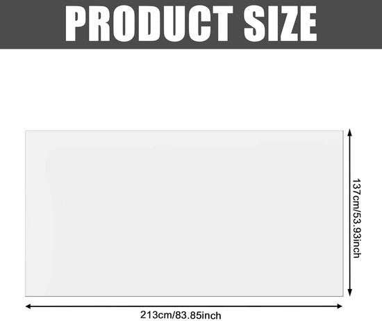 Tela da tavolo trasparente 213 x 137 cm - PVC impermeabile - Lavabile e impermeabile - Protezione per tavolo con bordo inclinato - Tela da tavolo trasparente per tavolo da pranzo