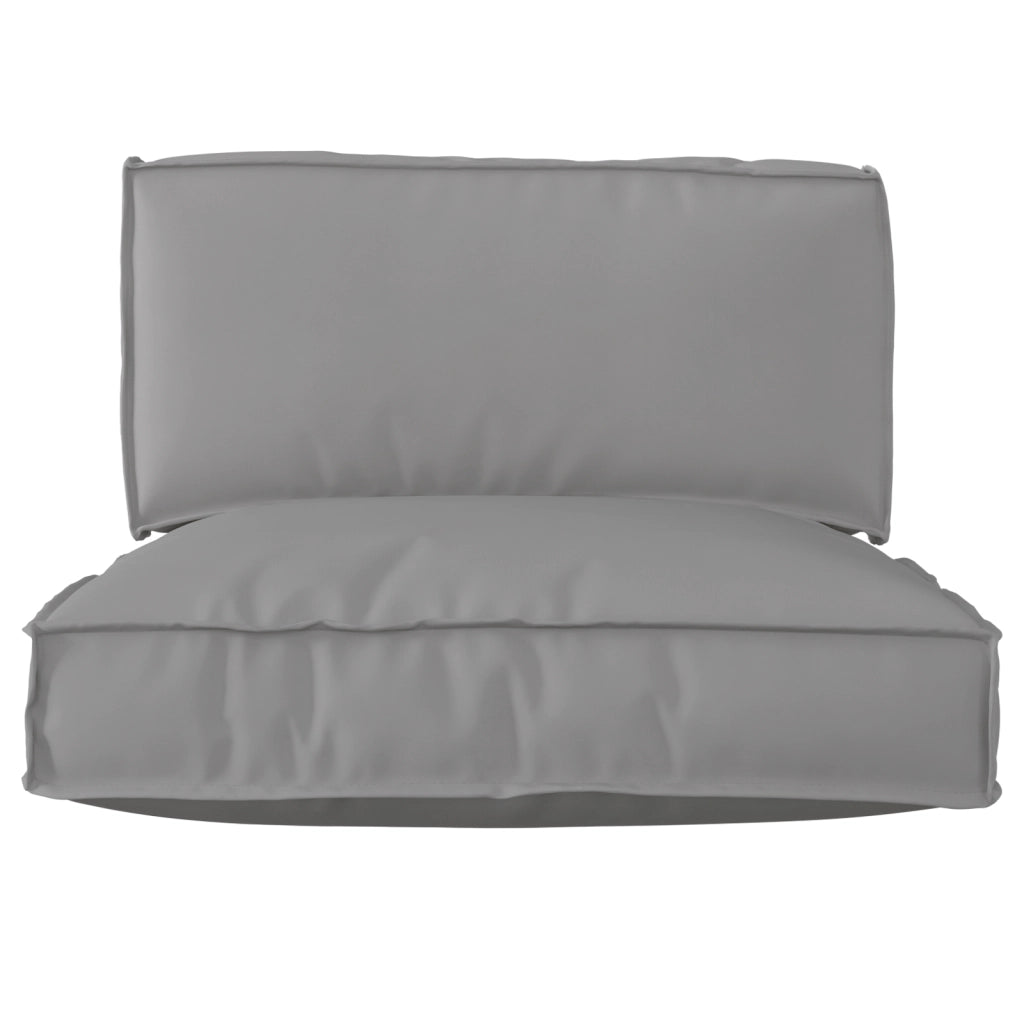 Set di Cuscini per Pallet a 2 Pezzi in Tessuto Oxford Grigio